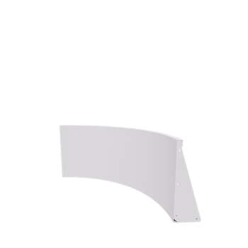 Подпорна стена от стомана - Вътрешна извивка - 100 x 100 x 60 cm - RAL9010 матов (бял)