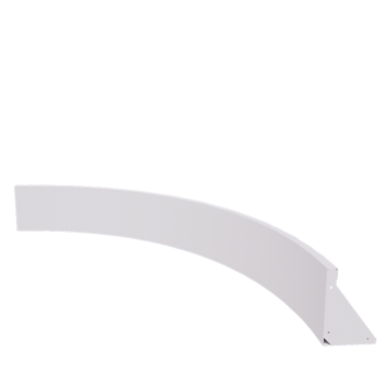 Подпорна стена от стомана - Вътрешна извивка - 150 x 150 x 30 cm - RAL9010 матов (бял)