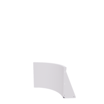 Подпорна стена от стомана - Външна извивка - 50 x 50 x 50 cm - RAL9010 матов (бял)