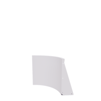 Подпорна стена от стомана - Вътрешна извивка - 50 x 50 x 60 cm - RAL9010 матов (бял)