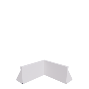 Подпорна стена от стомана - Вътрешен ъгъл - 50 x 50 x 30 cm - RAL9010 матов (бял)