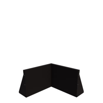 Подпорна стена от стомана - Вътрешен ъгъл - 50 x 50 x 40 cm - RAL9005 матов (черен)