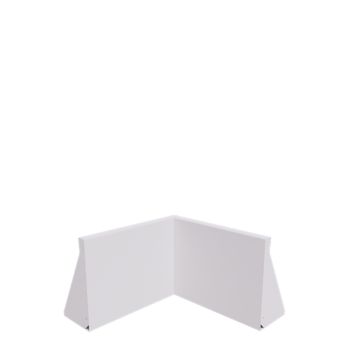 Подпорна стена от стомана - Вътрешен ъгъл - 50 x 50 x 40 cm - RAL9010 матов (бял)