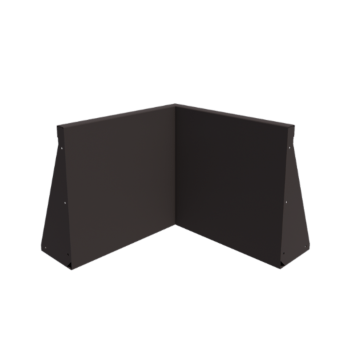 Подпорна стена от стомана - Вътрешен ъгъл - 50 x 50 x 50 cm - RAL7016 матов (антрацитено сиво)