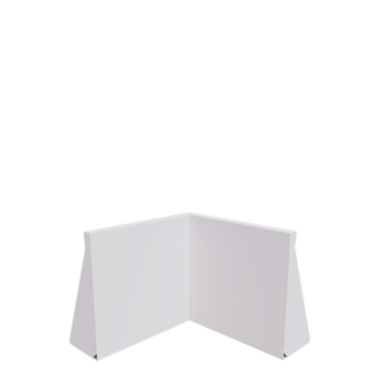 Подпорна стена от стомана - Вътрешен ъгъл - 50 x 50 x 50 cm - RAL9010 матов (бял)