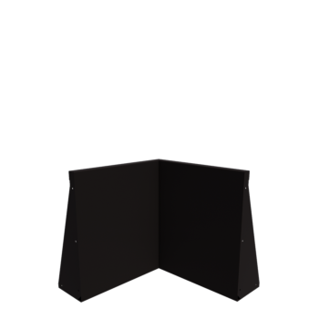 Подпорна стена от стомана - Вътрешен ъгъл - 50 x 50 x 60 cm - RAL9005 матов (черен)