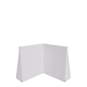 Подпорна стена от стомана - Вътрешен ъгъл - 50 x 50 x 60 cm - RAL9010 матов (бял)