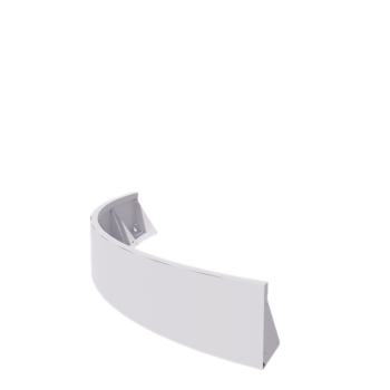 Подпорна стена от стомана - Външна извивка - 150 x 150 x 30 cm - RAL9010 матов (бял)