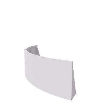 Подпорна стена от стомана - Външна извивка - 150 x 150 x 50 cm - RAL9010 матов (бял)