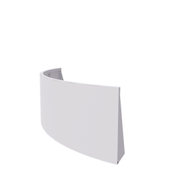 Подпорна стена от стомана - Външна извивка - 150 x 150 x 60 cm - RAL9010 матов (бял)