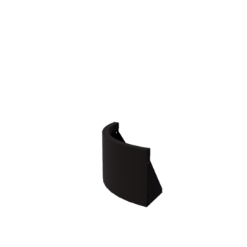 Подпорна стена от стомана - Външна извивка - 50 x 50 x 30 cm - RAL9005 матов (черен)
