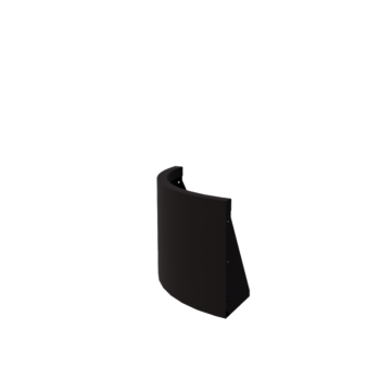 Подпорна стена от стомана - Външна извивка - 50 x 50 x 40 cm - RAL9005 матов (черен)