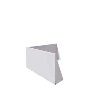Подпорна стена от стомана - Външен ъгъл - 100 x 100 x 50 cm - RAL9010 матов (бял)