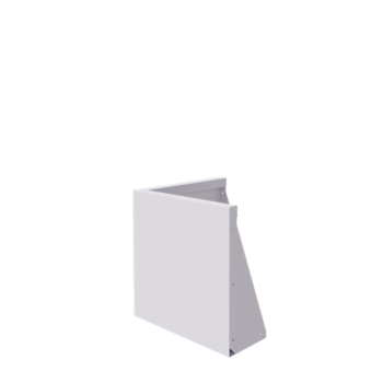 Подпорна стена от стомана - Външен ъгъл - 50 x 50 x 50 cm - RAL9010 матов (бял)