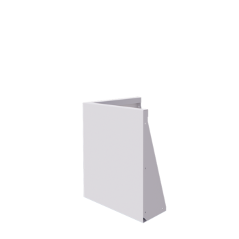 Подпорна стена от стомана - Външен ъгъл - 50 x 50 x 60 cm - RAL9010 матов (бял)