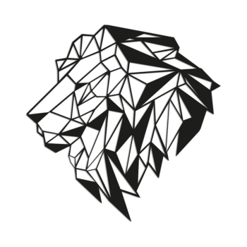 Декорация за стена от стомана - лъв 2.0 Small - 50,8 x 50 cm