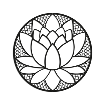 Декорация за стена от стомана - лотосов цвят Small - 50 x 50 cm