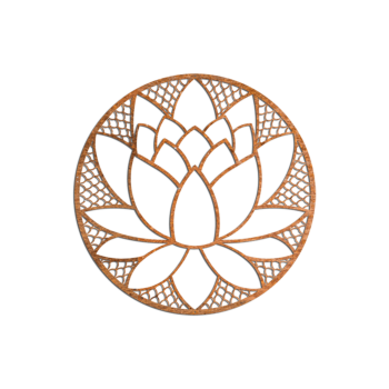 Декорация за стена от кортенова стомана - лотосов цвят Small - 50 x 50 cm