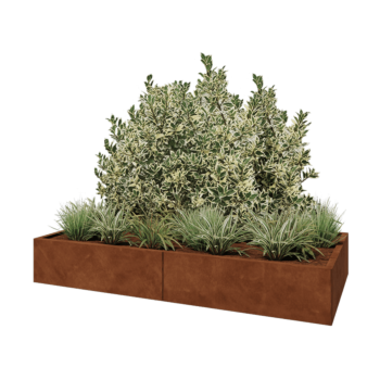 Саксии за цветя от кортенова стомана XXL - Правоъгълник - 200 x 100 x 30 cm - без основа