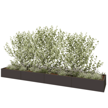 Саксии за цветя от стомана XXL - Правоъгълник - 480 x 80 x 40 cm - RAL7016 матов (антрацитено сиво) - без основа