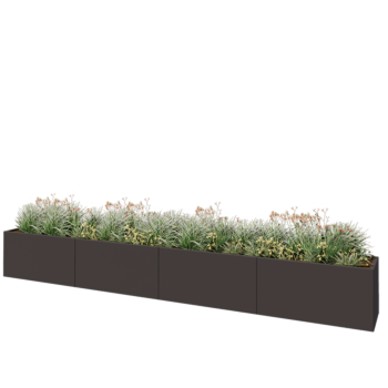 Саксии за цветя от стомана XXL - Правоъгълник - 480 x 50 x 60 cm - RAL7016 матов (антрацитено сиво) - без основа