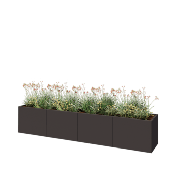 Саксии за цветя от стомана XXL - Правоъгълник - 320 x 50 x 60 cm - RAL7016 матов (антрацитено сиво) - Със основа