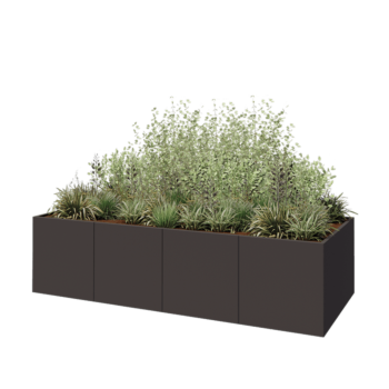 Саксии за цветя от стомана XXL - Правоъгълник - 320 x 120 x 80 cm - RAL7016 матов (антрацитено сиво) - без основа