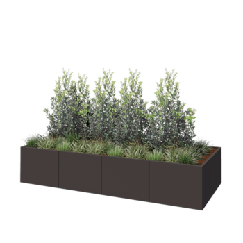 Саксии за цветя от стомана XXL - Правоъгълник - 320 x 120 x 60 cm - RAL7016 матов (антрацитено сиво) - без основа