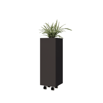 Саксии за цветя от стомана - Квадрат - 30 x 30 x 80 cm - друг RAL цвят - Със основа - Със колела