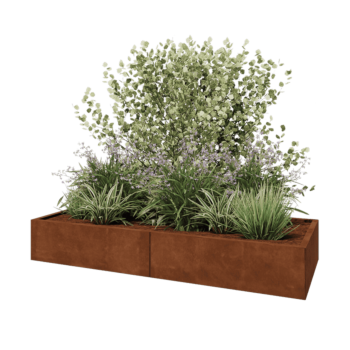 Саксии за цветя от кортенова стомана XXL - Правоъгълник - 200 x 80 x 30 cm - без основа