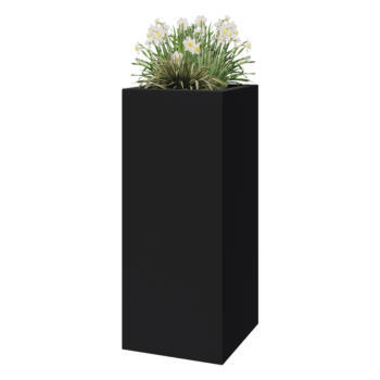 Саксия от фибростъкло - Квадрат - 50 x 50 x 120 см - RAL7021 мат (черно сиво) - С дъно