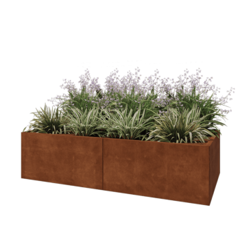 Саксии за цветя от кортенова стомана XXL - Правоъгълник - 200 x 100 x 50 cm - без основа