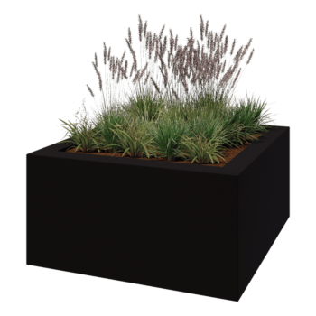Саксия от фибростъкло - Квадрат - 160 x 160 x 80 см - RAL9005 матов (черен) - С дъно