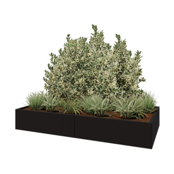 Саксии за цветя от стомана XXL - Правоъгълник - 200 x 100 x 30 cm - RAL9005 матов (черен) - без основа