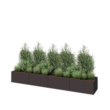 Саксии за цветя от стомана XXL - Правоъгълник - 320 x 50 x 40 cm - RAL7016 матов (антрацитено сиво) - без основа