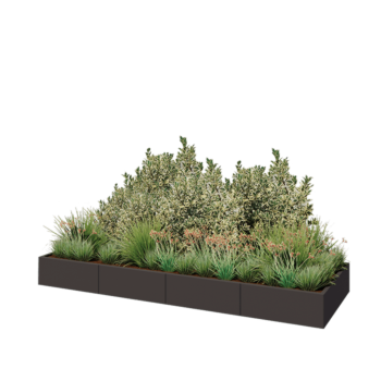 Саксии за цветя от стомана XXL - Правоъгълник - 320 x 100 x 30 cm - RAL7016 матов (антрацитено сиво) - без основа