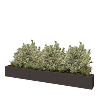 Саксии за цветя от стомана XXL - Правоъгълник - 360 x 30 x 40 cm - RAL7016 матов (антрацитено сиво) - без основа