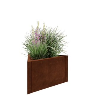 Саксии за цветя от кортенова стомана - Триъгълник Равни страни - 70,6 x 61 x 40 cm - без основа