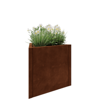 Саксии за цветя от кортенова стомана - Триъгълник Равни страни - 70,6 x 61 x 60 cm - без основа