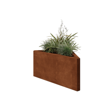 Саксии за цветя от кортенова стомана - Триъгълник Неравни страни - 83,9 x 46,4 x 40 cm - без основа