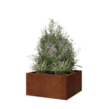 Саксии за цветя от кортенова стомана - Квадрат - 60 x 60 x 30 cm - без основа