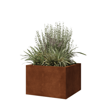 Саксии за цветя от кортенова стомана - Квадрат - 60 x 60 x 40 cm - без основа