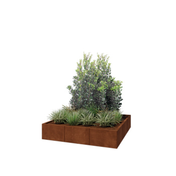 Саксии за цветя от кортенова стомана XXL - Квадрат - 150 x 150 x 30 cm - без основа