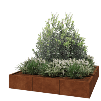 Саксии за цветя от кортенова стомана XXL - Квадрат - 180 x 180 x 30 cm - без основа