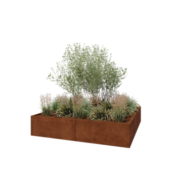 Саксии за цветя от кортенова стомана XXL - Квадрат - 200 x 200 x 40 cm - без основа