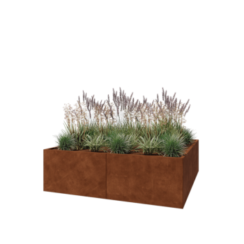 Саксии за цветя от кортенова стомана XXL - Квадрат - 200 x 200 x 60 cm - без основа