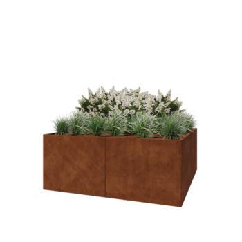 Саксии за цветя от кортенова стомана XXL - Квадрат - 200 x 200 x 80 cm - без основа