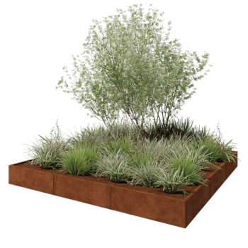 Саксии за цветя от кортенова стомана XXL - Квадрат - 300 x 300 x 30 cm - без основа