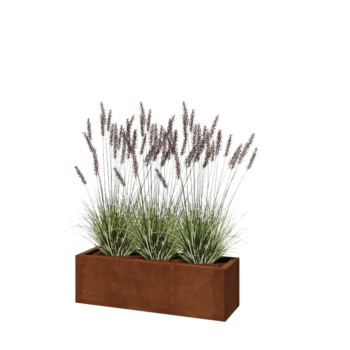 Саксии за цветя от кортенова стомана - Правоъгълник - 100 x 30 x 30 cm - без основа