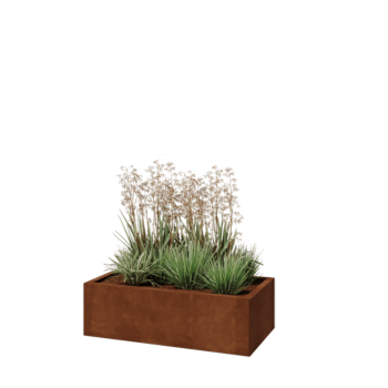 Саксии за цветя от кортенова стомана - Правоъгълник - 100 x 50 x 30 cm - без основа